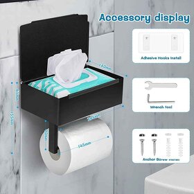 Držák na toaletní papír se schránkou na utěrky - 2