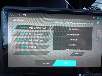Android radio s parkovaci kamerou Duster 2gb, 32gb - 2