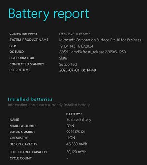MS Surface Pro 10 i7 16 RAM 1TB Dock KOMPLET -baterie 92,84% - 2
