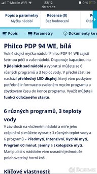 Myčka Philco PDP 94 WE - 2