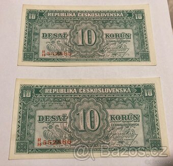 Bankovky 10 kčs bez data ( 1945 ) - 2