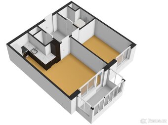 Pronájem bytu 2+kk s balkonem, ca 62 m2, v Liberci. - 2