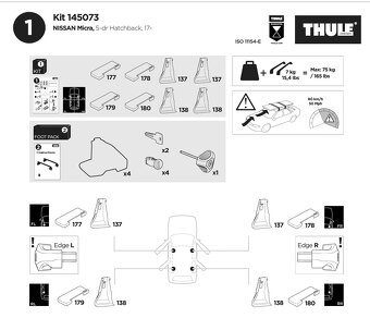 Montážní kit Thule 145073 Evo pro Nissan Micra - 2