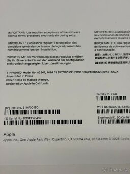 Apple MacBook M4 Air 15" 2025-Nový - neaktivovaný - 2
