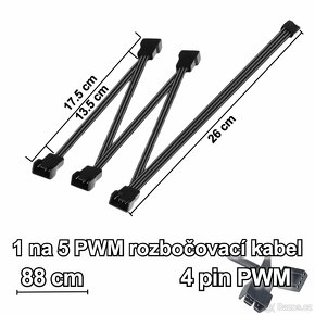 PWM fan splitter, rozbočovací kabel pro připojení větráčků - 2