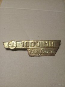 Mosazný nápis Škoda 1000MB de luxe - 2