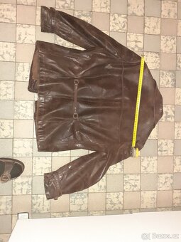 koženná retro bunda a kalhoty - 2