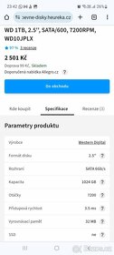 NOVÉ 2,5" HDD WD 1TB WD10JPLX - 2