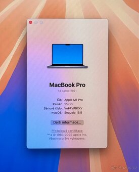 MacBook Pro 14” 2021 CTO/16GB RAM/M1 Pro/1TB SSD/Záruka - 2