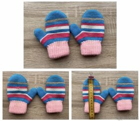 Zimní pletené rukavice, věk 0-2 roky - 2