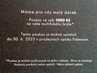 Dárkový poukaz do optiky FIELMANN (1.000,-Kč) se slevou 85% - 2