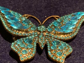 rhinestone brož,.7 x 5cm . - 2