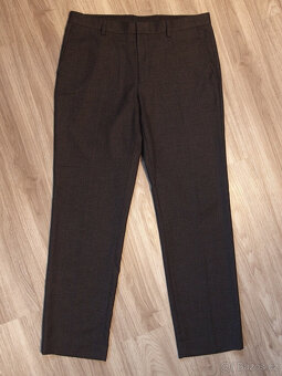 Burton Menswear tmavě šedé pánské kalhoty vel.50 - 2