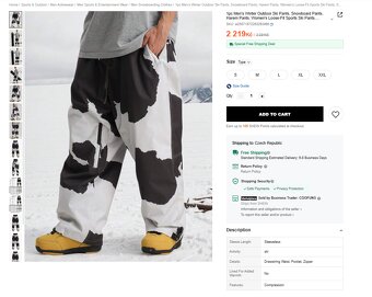 Snowboardove kalhoty velikost L - 2