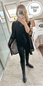 Černý šifonový kardigan - 2