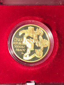Zlatá mince hrad Rabí Proof - vzácná - 2