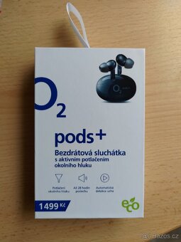 Bezdrátová sluchátka O2 pods+ černá - 2