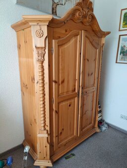 Šatní skříň - masivní dřevo, borovice, výška 205cm - 2