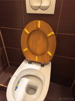 Závěsné WC s drevenym prkýnkem - 2