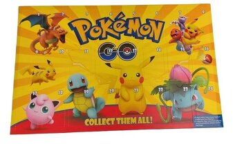Adventní kalendář - Pokémon, obsahuje 24 3D figurek. - 2