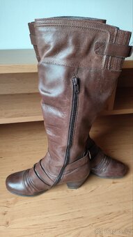 Kožené kozačky Janet D., tmavě hnědé - 2