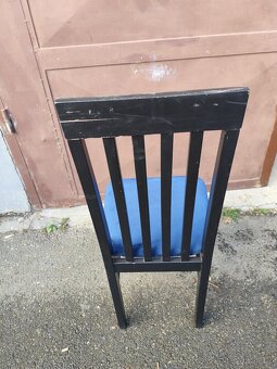 Jídelní židle modré polstrování - 2