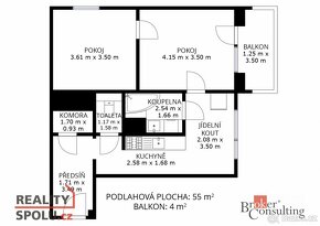 Prodej, byty/2+1, 57.2 m2, Palackého 2633/9, 66902 Znojmo, Z - 2