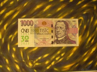 30 let výročí ČNB 1000 Kč přítisk R60 000203 a 000195 - 2