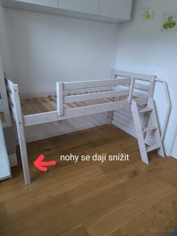 Vyvýšená rostoucí postel se skluzavkou 200x90 cm - 2