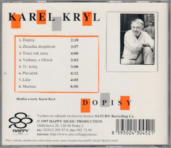 Karel Kryl: Dopisy 1997 CD - 2