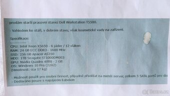 PC sestava Dell workstation Xeon, monitor - 2