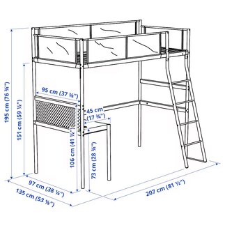 Vyvýšená posteľ VITVAL, Ikea - 2