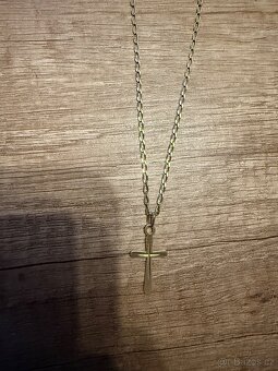 Zlatý řetízek s křížkem 14k 585 - 2