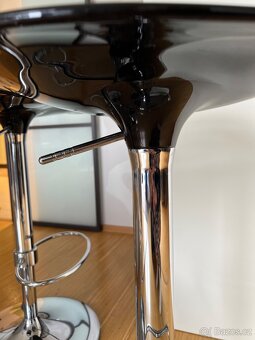 Barová stoličky chrom + černý plast 3 ks - 2