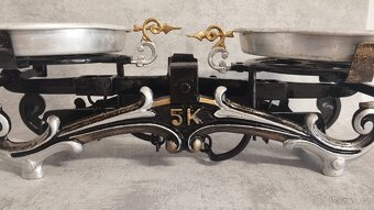 Dvoumiskové staré 5kg váhy po renovaci + závaži - 2