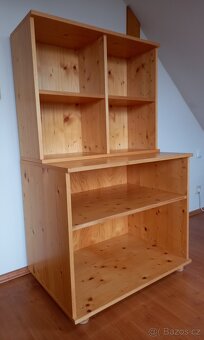 Dřevěná policová skříňka + knihovna - 2