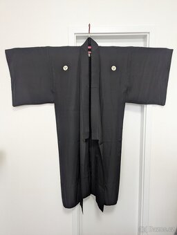 Pánské černé habutae kimono - 2
