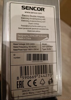 Elektrický vařič Sencor SCP 2253WH dvojplotna - 2