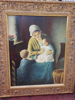 Starý obraz-Matka s dětmi - 2