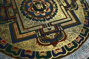 Ručně malovaná tibetská mandala thangka z Indie 5 - 2
