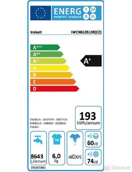 40cm úzká A+ pračka Indesit 1000ot DOPRAVA - 2