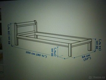 IKEA NEIDEN rám postele, borovice 200x90 cm - nová - 2