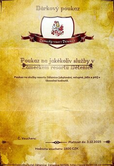 DĚTENICE poukaz na jakékoliv služby v hodnotě 1.500,-Kč - 2