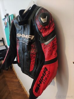 Bunda na motorku Shima STR 2.0 černo-červená VELKOST S - 2