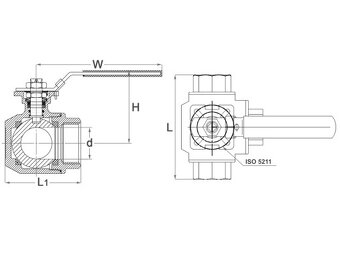 Kohout kulový, 3-cestný - 2