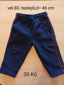 Tepláky vel.80 různé - 2