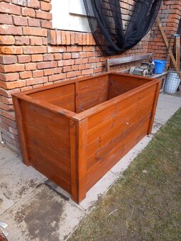 Vyvýšený záhon dřevěný, barva teak, borovicové dřevo, jen sl - 2