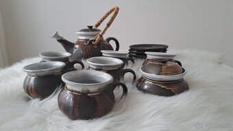 Keramická sada espresso - hrnečky/talířky, konvice/cukřenka - 2