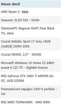 PC Ryzen 5 5600, GTX 1660Ti, 16GB RAM - 2