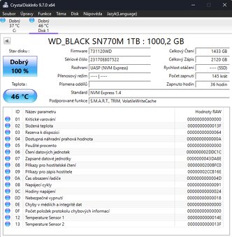 NVMe M.2 SSD WD Black SN770M 1TB PCIe Gen 4 2230 - 2